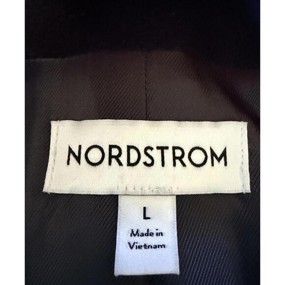 New Nordstrom One-Button Long Wool Coat In Black Size L $299 - Picture 11 of 13